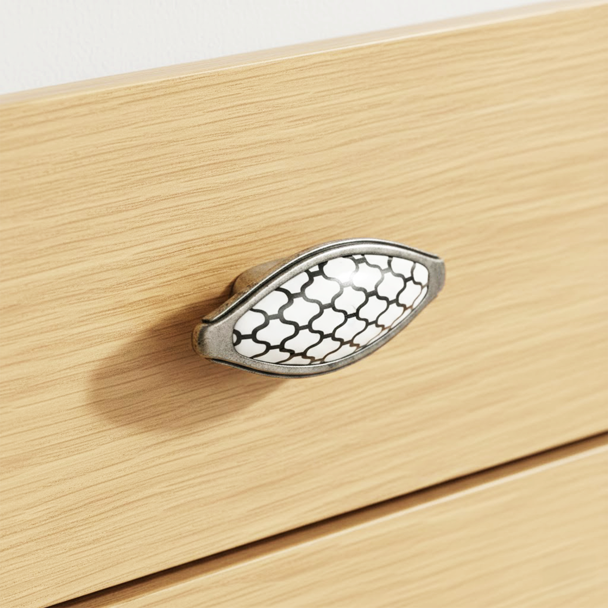 LEAN JR Dügme kulp antik gümüs 69mm