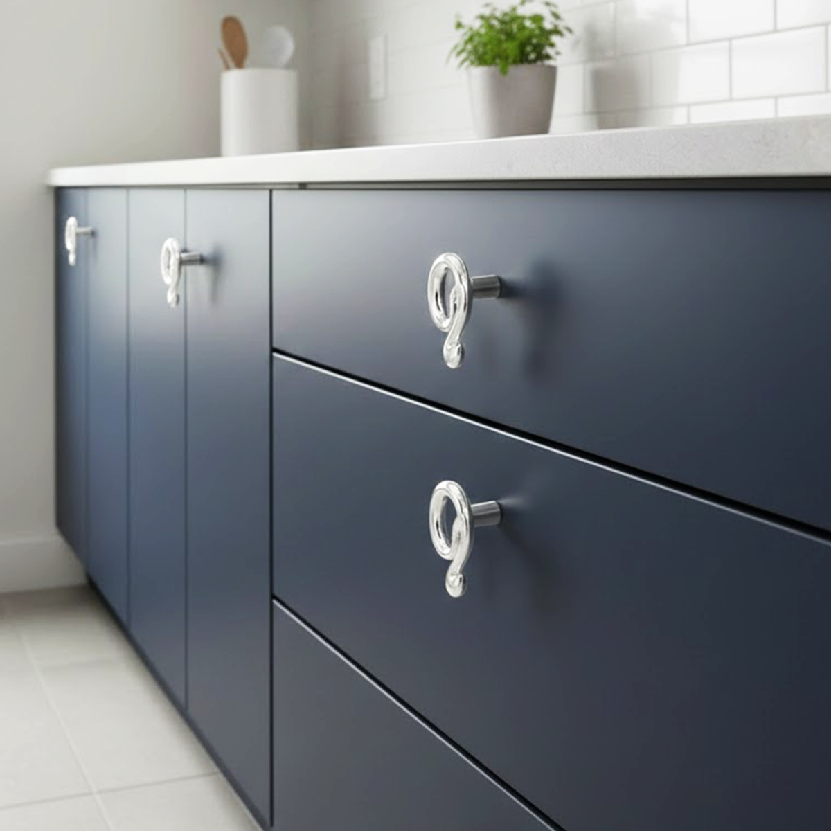 ANGELO JR Dügme kulp parlak krom 45x25mm