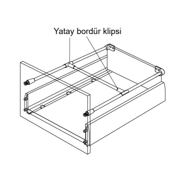 MATRIX BOX P Yatay bordür klips gri