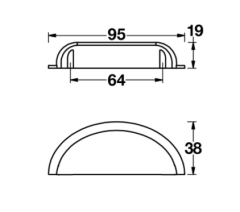 LAMONT Kulp antik gümüs 64mm