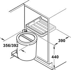 RENTHUS R Çöp kutusu, antrasit,35 lt