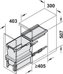 CARGO SYNCHRO Raylı çöp kutusu,antrasit,30lt