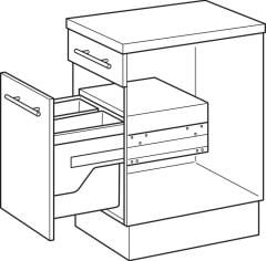 CARGO SYNCHRO Raylı çöp kutusu antrasit,28+28lt