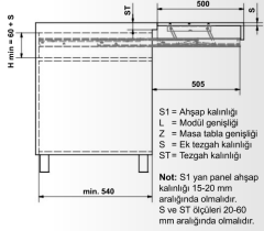 BLADE Çekmece içi açılır ek tezgah