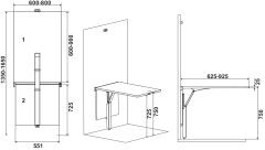 TOPSWING Açılır masa mekanizması, siyah