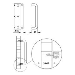 BODO Çekme kol tek (ahsap) p.çelik 244mm