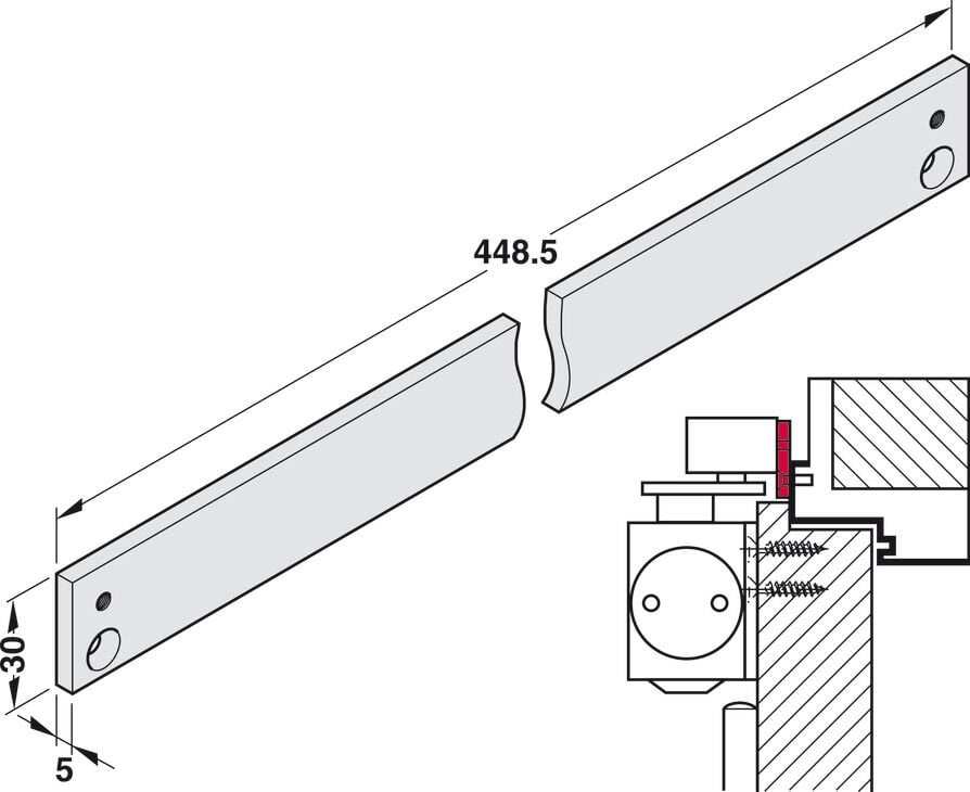 TS5000 Kayar kanal montaj plakası