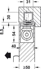 BOXER-E Gizli kapı kapatıcı set F, EN3-6