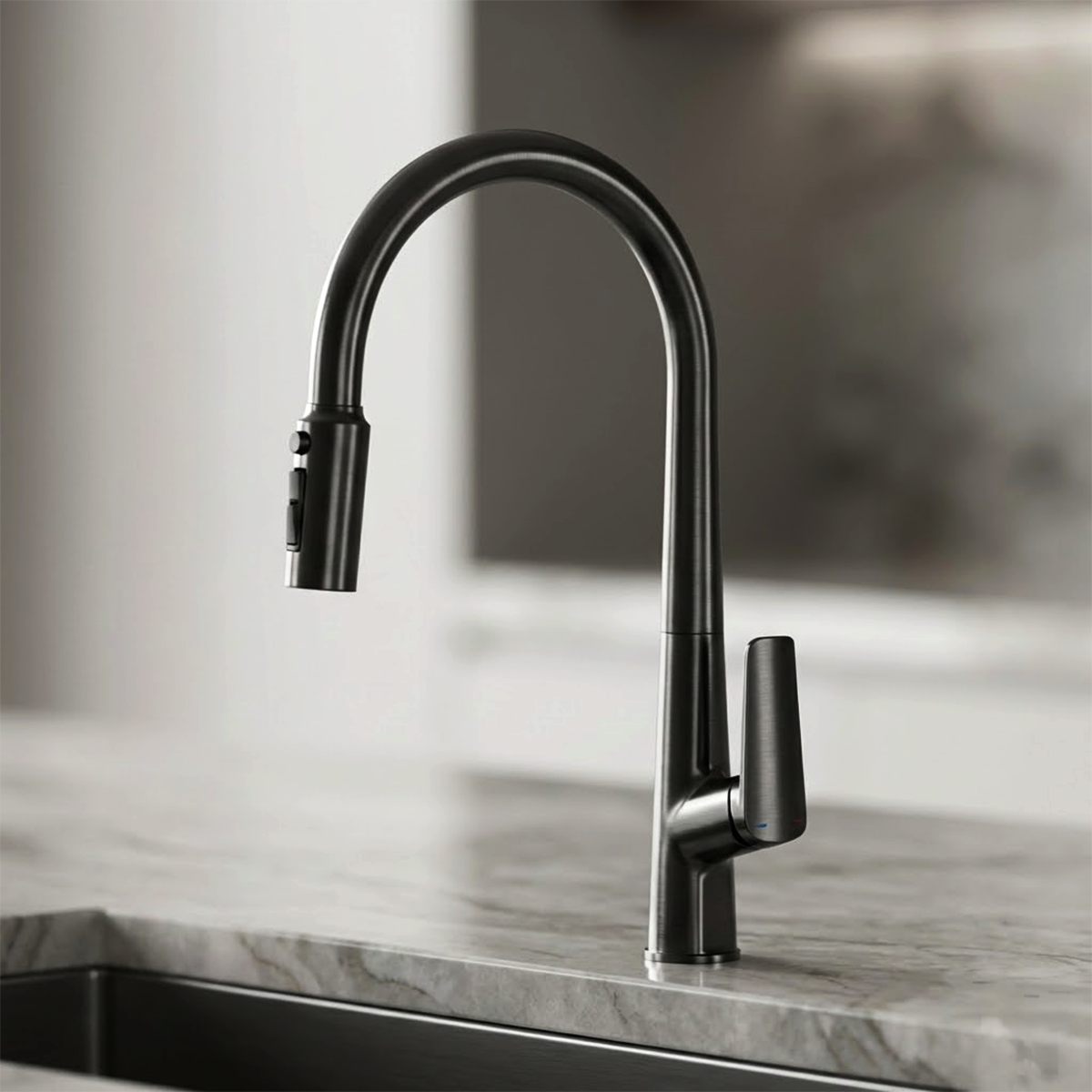 Gon Black Spiralli Arıtma Çıkışlı Evye Bataryası