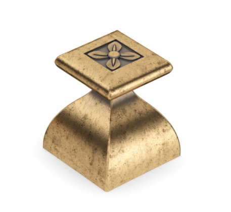 FLOWER JR Dügme kulp antik bronz