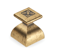 FLOWER JR Dügme kulp antik bronz