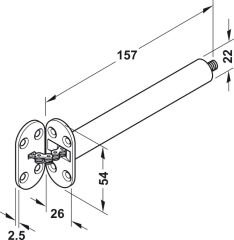 Gizli kapı kapatıcı 850mm 50kg, p.pirinç