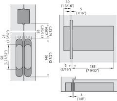 Gizli kapı kapatıcı EN3, 75kg, p.pirinç