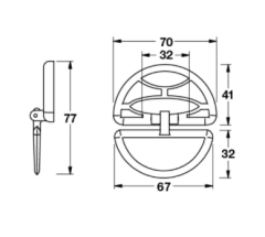 OLEN Sarkaç kulp antik bronz 32mm