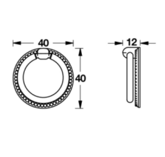 TAMAR Dügme kulp antik bronz 40mm