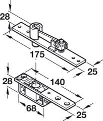 Üst pivot menteşe, çelik