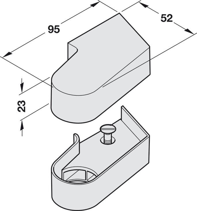 Koruyucu kapak gümüş 95x59x23mm