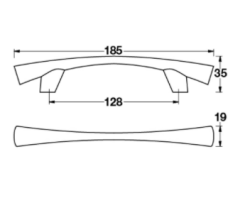 ARCO Kulp parlak bakir 128mm