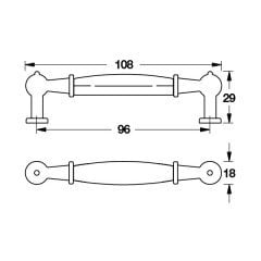 GEORGETOWN Kulp antik bronz 96mm