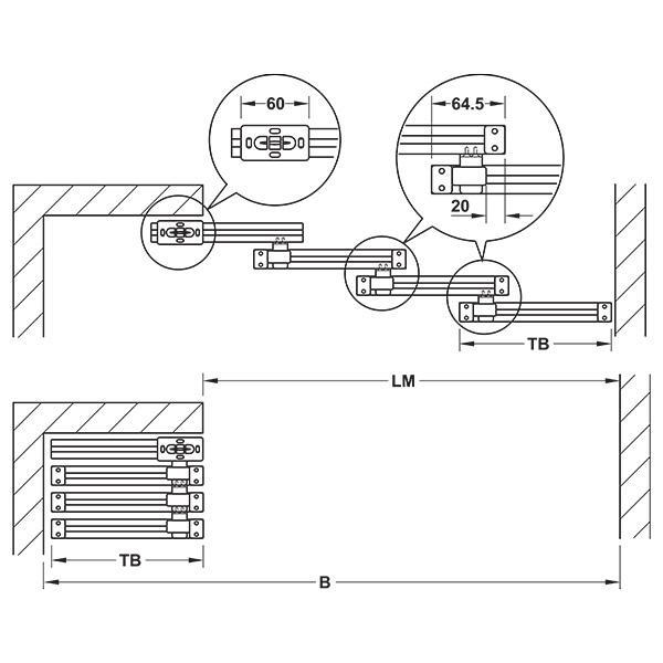Teleskobik kayar kapi alt kilavuz seti
