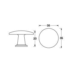 FUNGO Dügme kulp mat krom