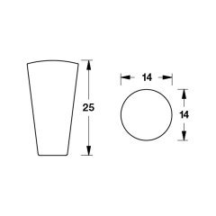 VASSO Dügme kulp p. çelik renkli 14mm