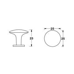 GARD Dügme kulp parlak krom 25mm