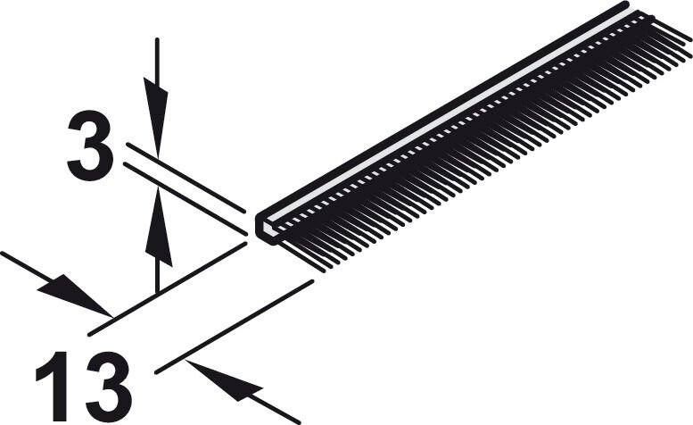 Tozluk fırçası, siyah 2m