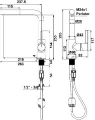 GRANO Eviye 1.5 Gözlü GRANADA PULL beyaz seti