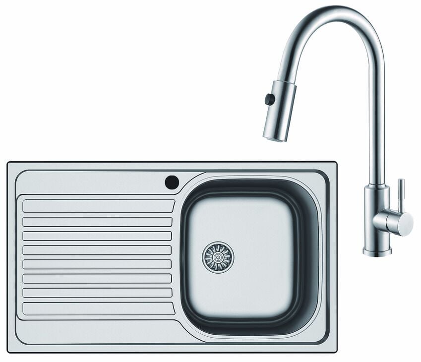 CAPUA04 Eviye sol, PABLO PULL krom batarya seti