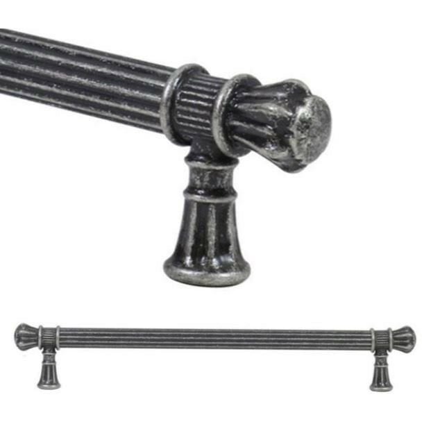 Lüks Çizgili Rustik Antik Gümüş 320 Mm Kulp