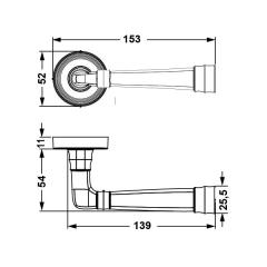 Rozet (WC) yuvarlak çizgili antik gümüs