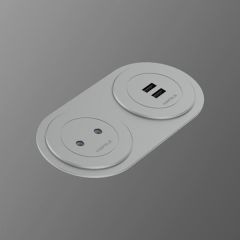 PORT Priz ve sarj seti 2'li mat krom