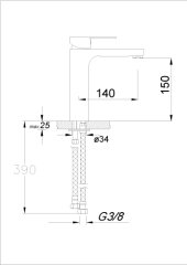Pera Serisi Altın Lavabo Bataryası