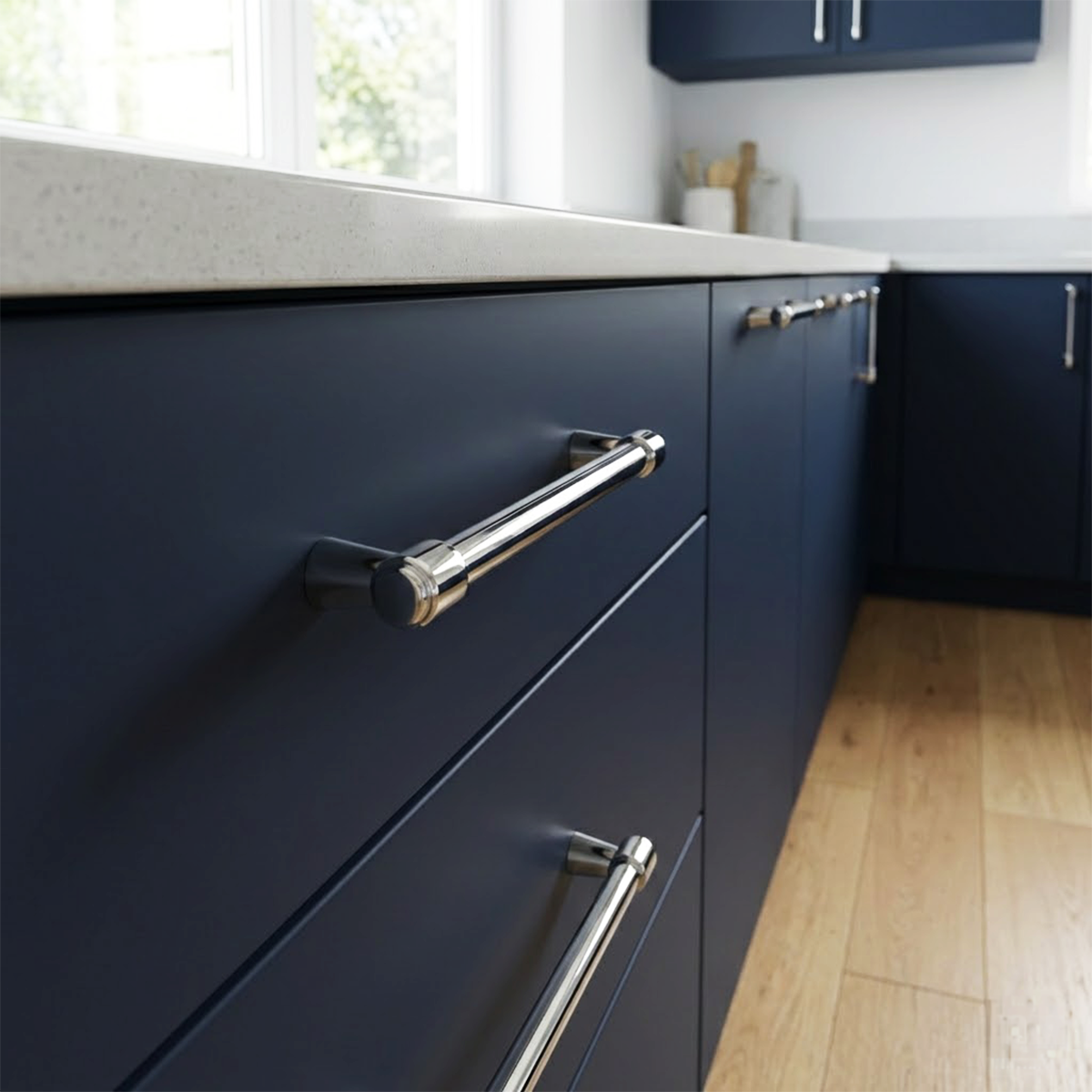 Lüks Boru Kulp 224 mm Krom Dolap Çekmece Vestiyer Kulbu