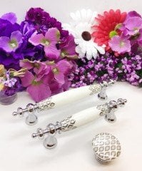 128 Mm Krom Lüks Desenli Porselen Kulp - 5