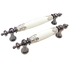96 Mm Füme Lüks Desenli Porselen Kulp