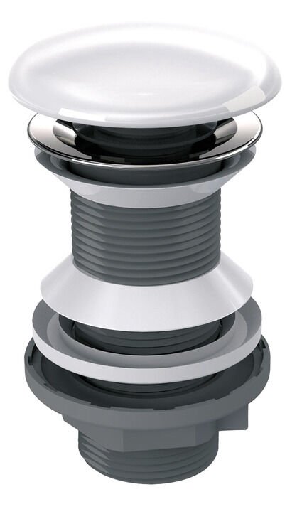 Lavabo süzgeç pop-up,taşma delikli,parlak beyaz