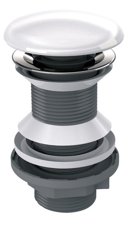 Lavabo süzgeç pop-up,t.delikli,parlak beyaz (Lavabo Sifonu Dahil)