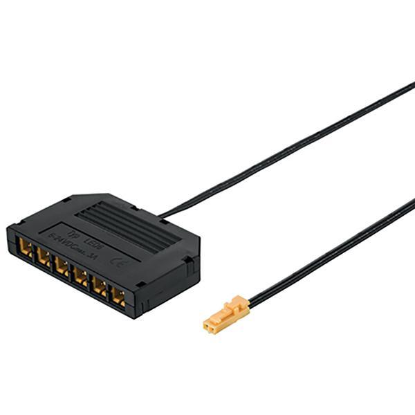 6 Çikisli çoklayici, 12V, plastik, siyah