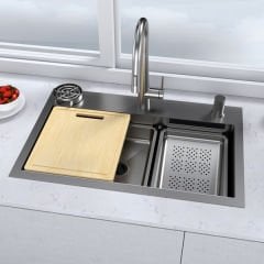 FOUNTAIN Eviye ve armatür seti, titanyum