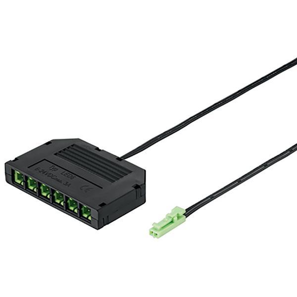 6 Çikisli çoklayici, 24V, plastik, siyah