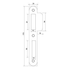 Kilit kars. düz siyah