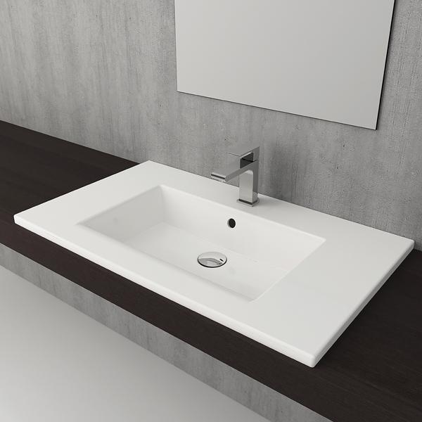 TIERRA 80 Lavabo, parlak beyaz,815x475mm