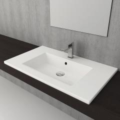 TIERRA 80 Lavabo, parlak beyaz,815x475mm