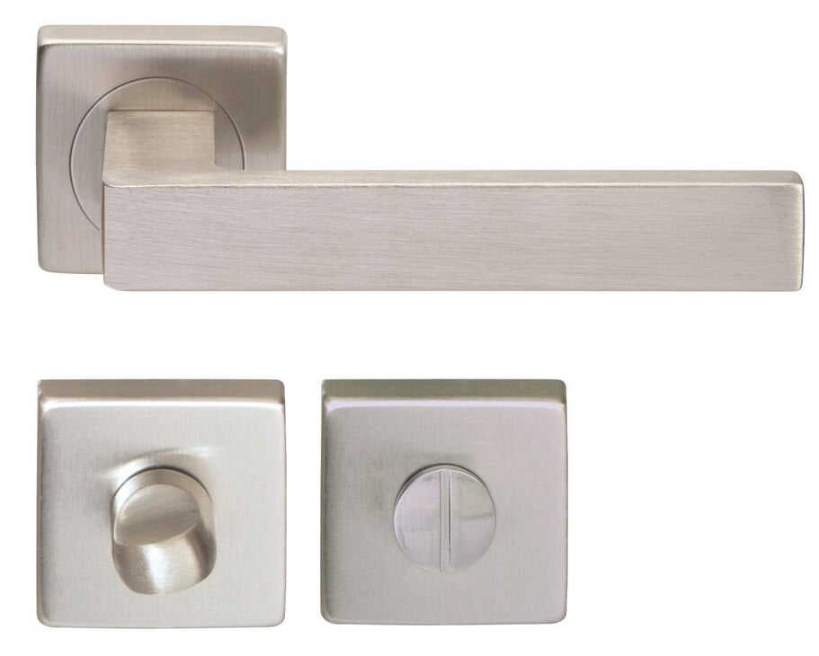 1531 Kare Rozetli Paslanmaz Çelik (WC) Kapı Kolu