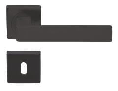 1531 Kare Rozetli Paslanmaz Çelik (ODA) Siyah Kapı Kolu