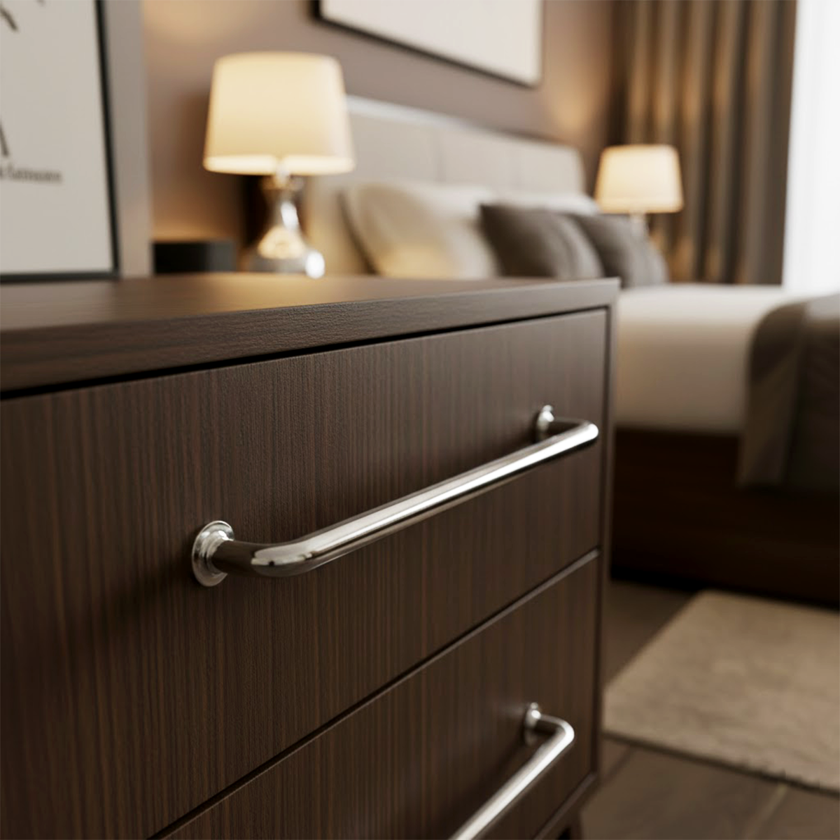 Ilgın 192 mm Krom Zamak Kulp Dolap Çekmece Vestiyer Kulbu