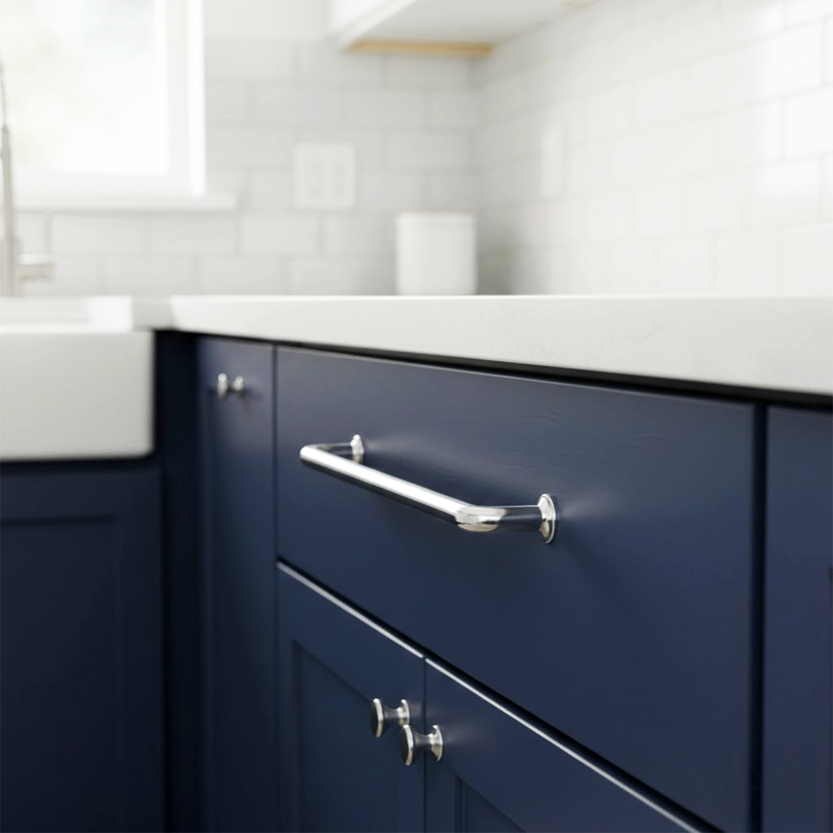 Ilgın 128 mm Krom Zamak Kulp Dolap Çekmece Vestiyer Kulbu