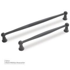 Sütun 128 mm Siyah Zamak Kulp Dolap Çekmece Vestiyer Kulbu